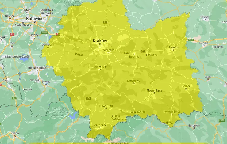 mapka realizowanych inwestycji